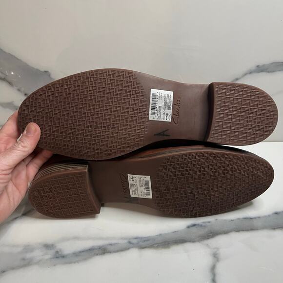 Clarks Collection Wmns Dk Brown Leather Trish Strap Boots Sz 12 Buckle Festival - Picture 7 of 7